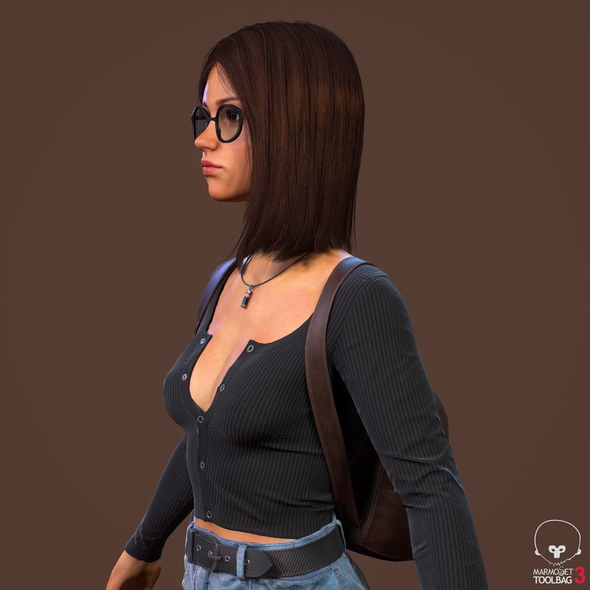 Teenage girl 3D model_6
