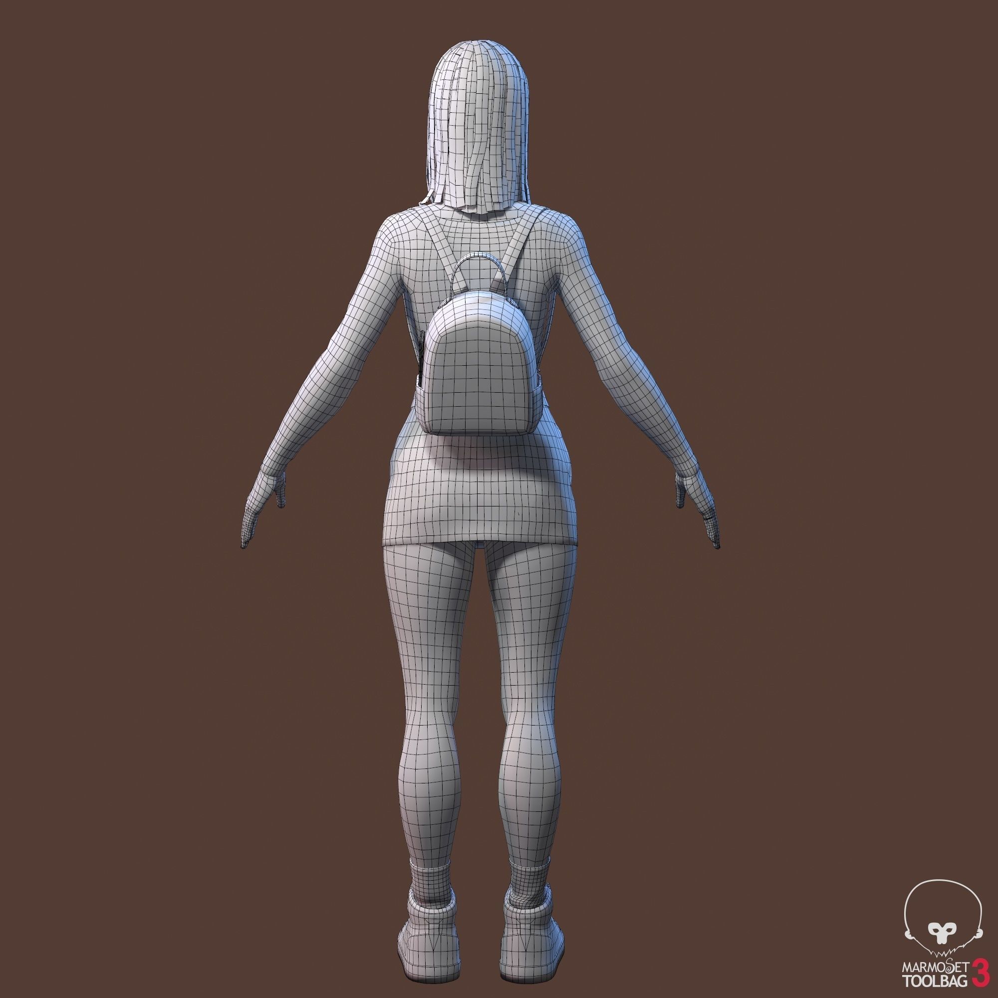 Teenage girl 3D model_41