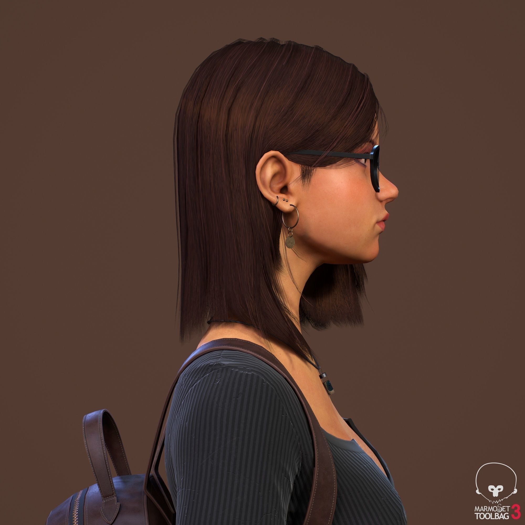 Teenage girl 3D model_4