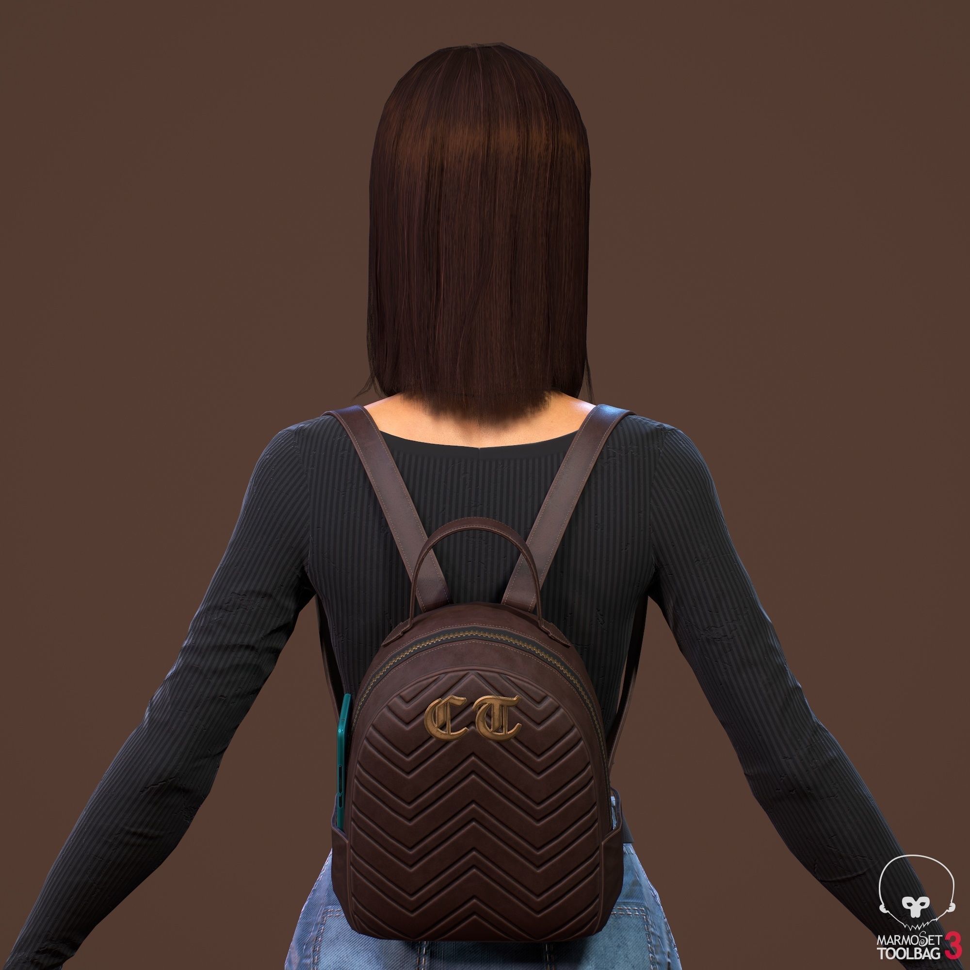 Teenage girl 3D model_8