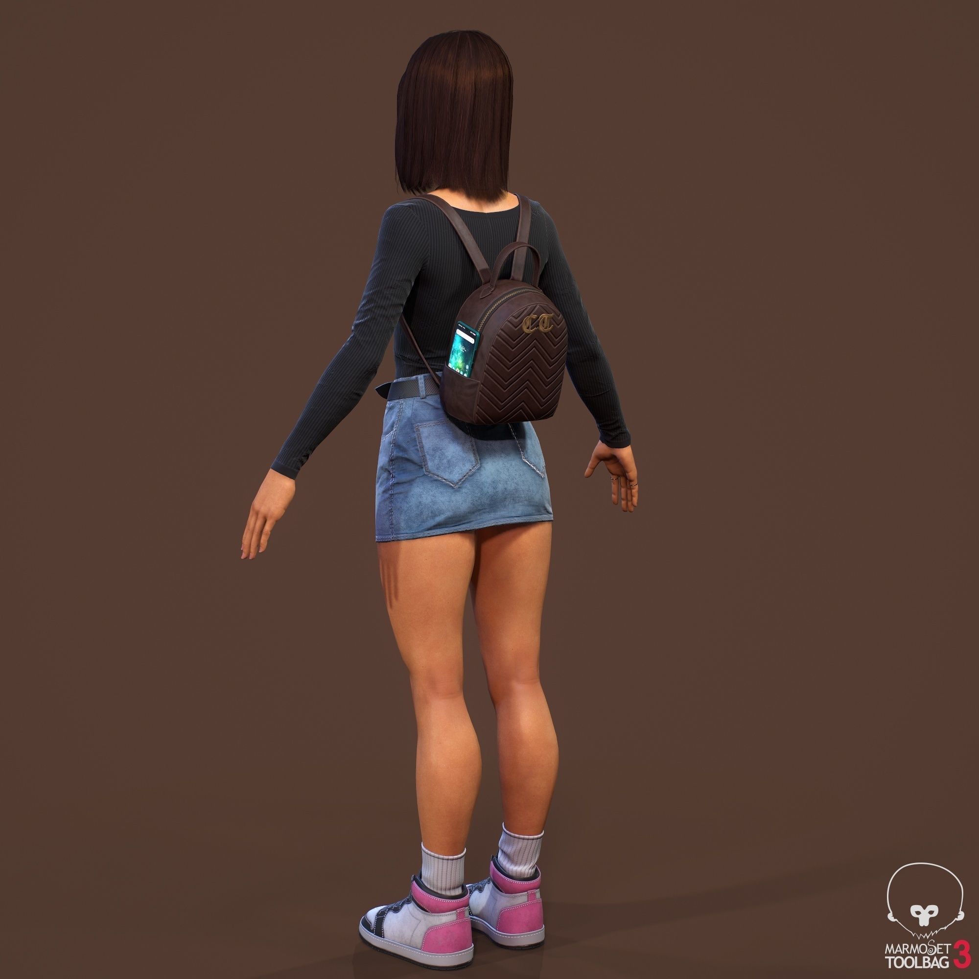 Teenage girl 3D model_20