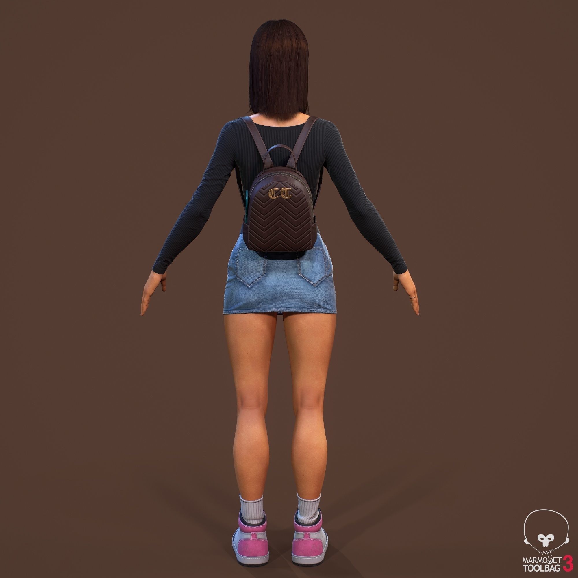 Teenage girl 3D model_21