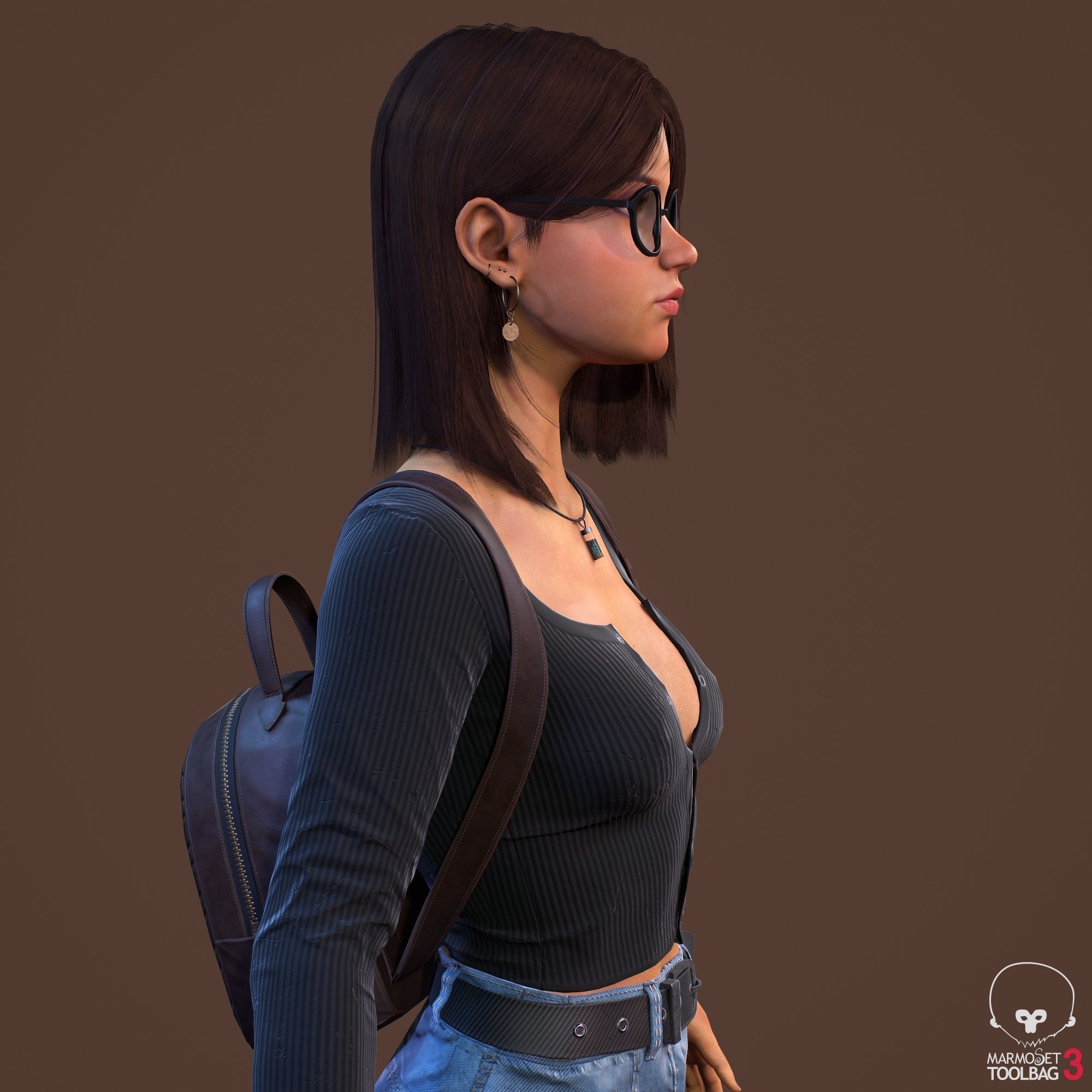 Teenage girl 3D model_9