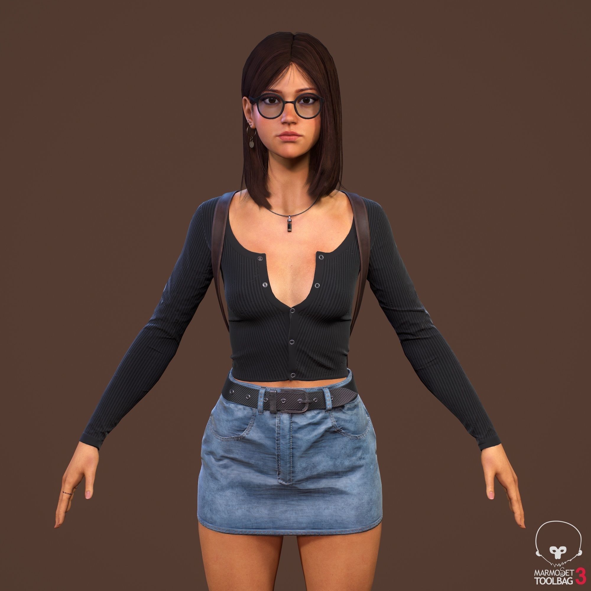 Teenage girl 3D model_11