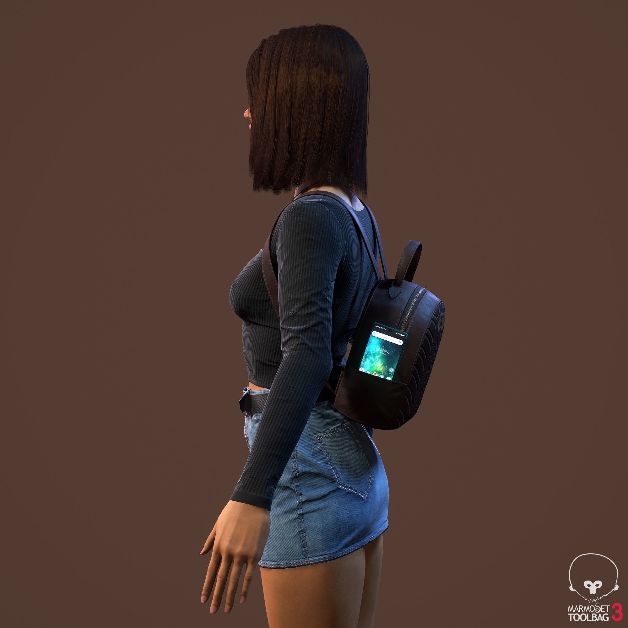 Teenage girl 3D model_13