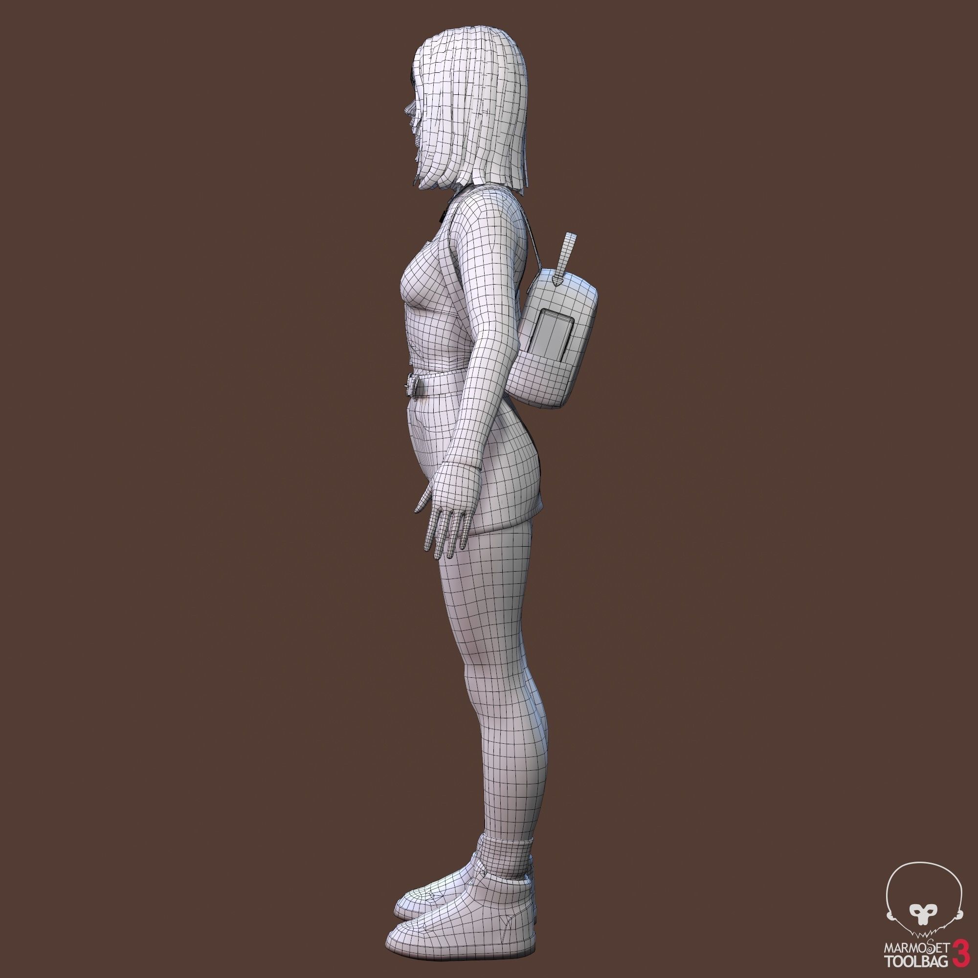 Teenage girl 3D model_40