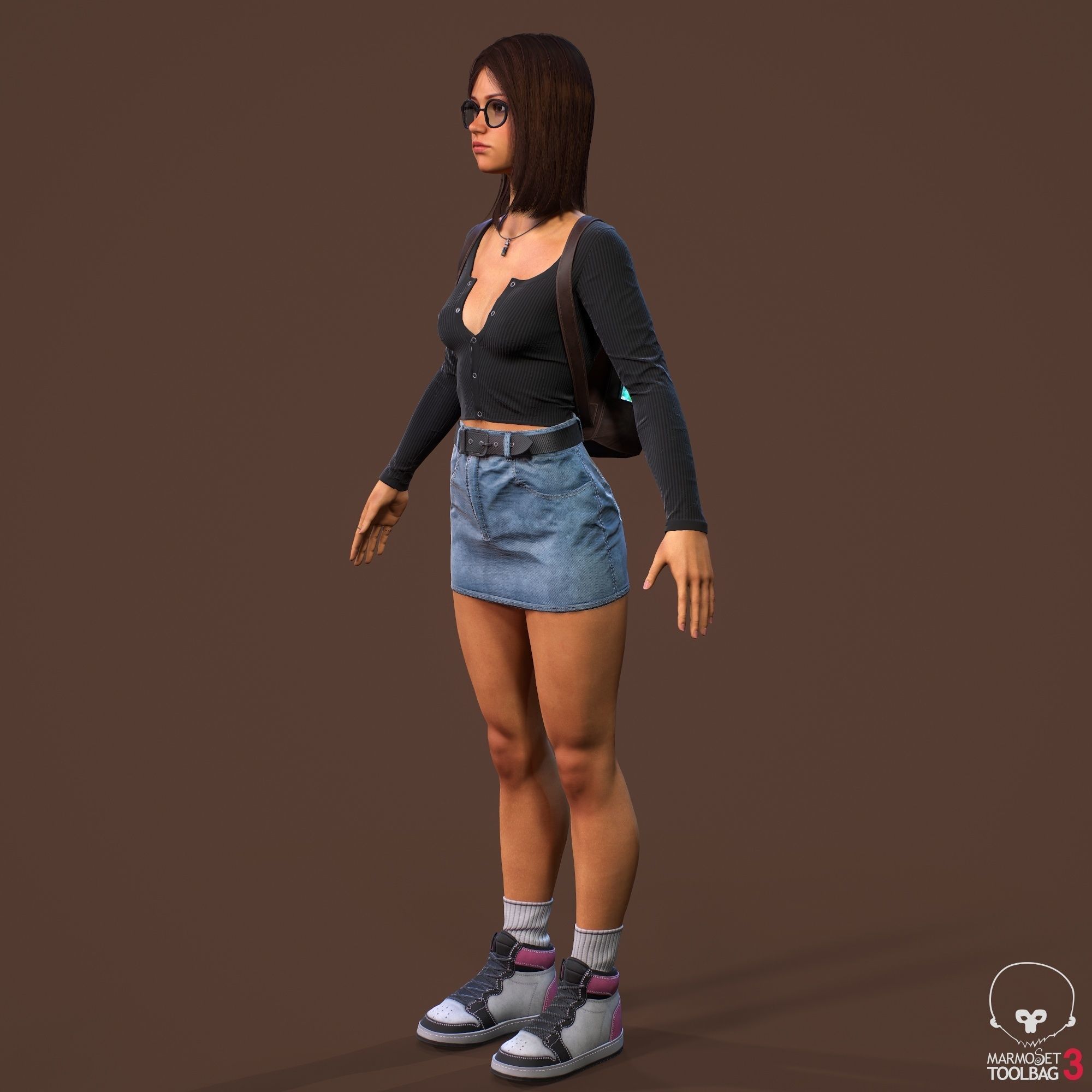 Teenage girl 3D model_18