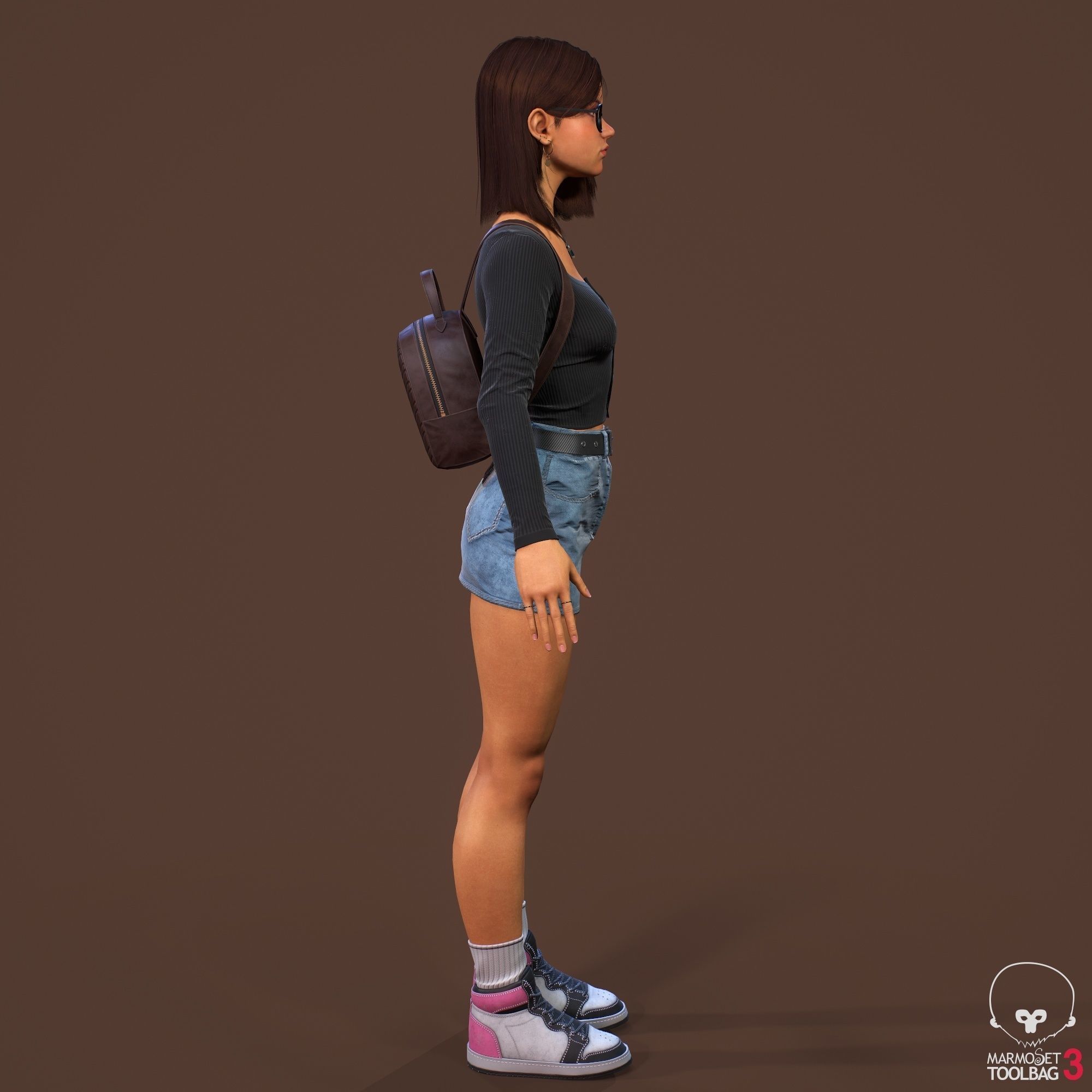 Teenage girl 3D model_23