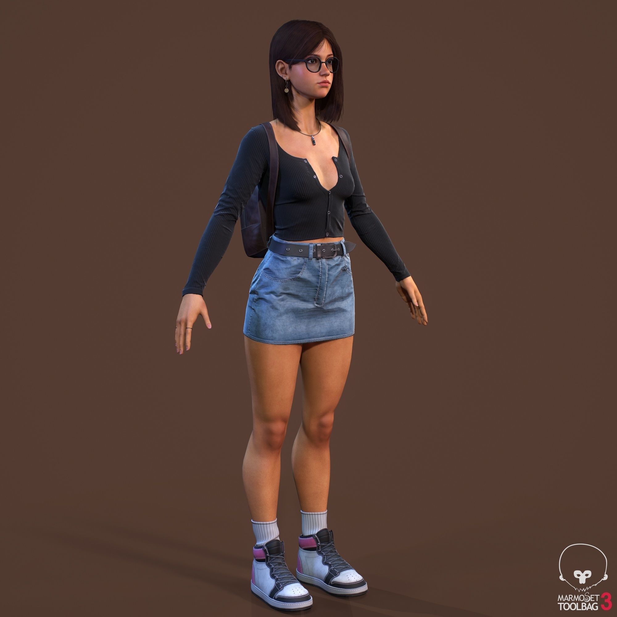 Teenage girl 3D model_24