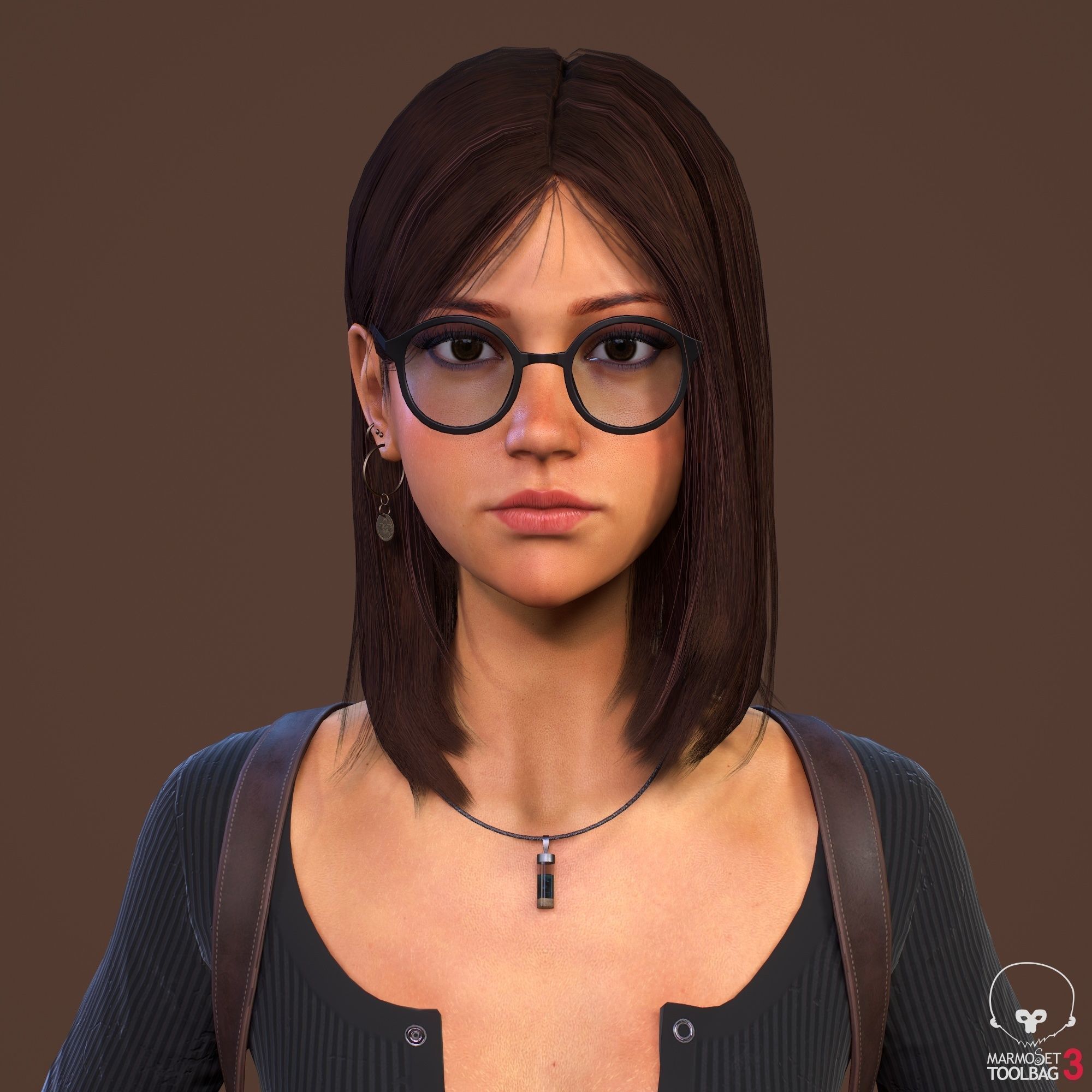 Teenage girl 3D model_0