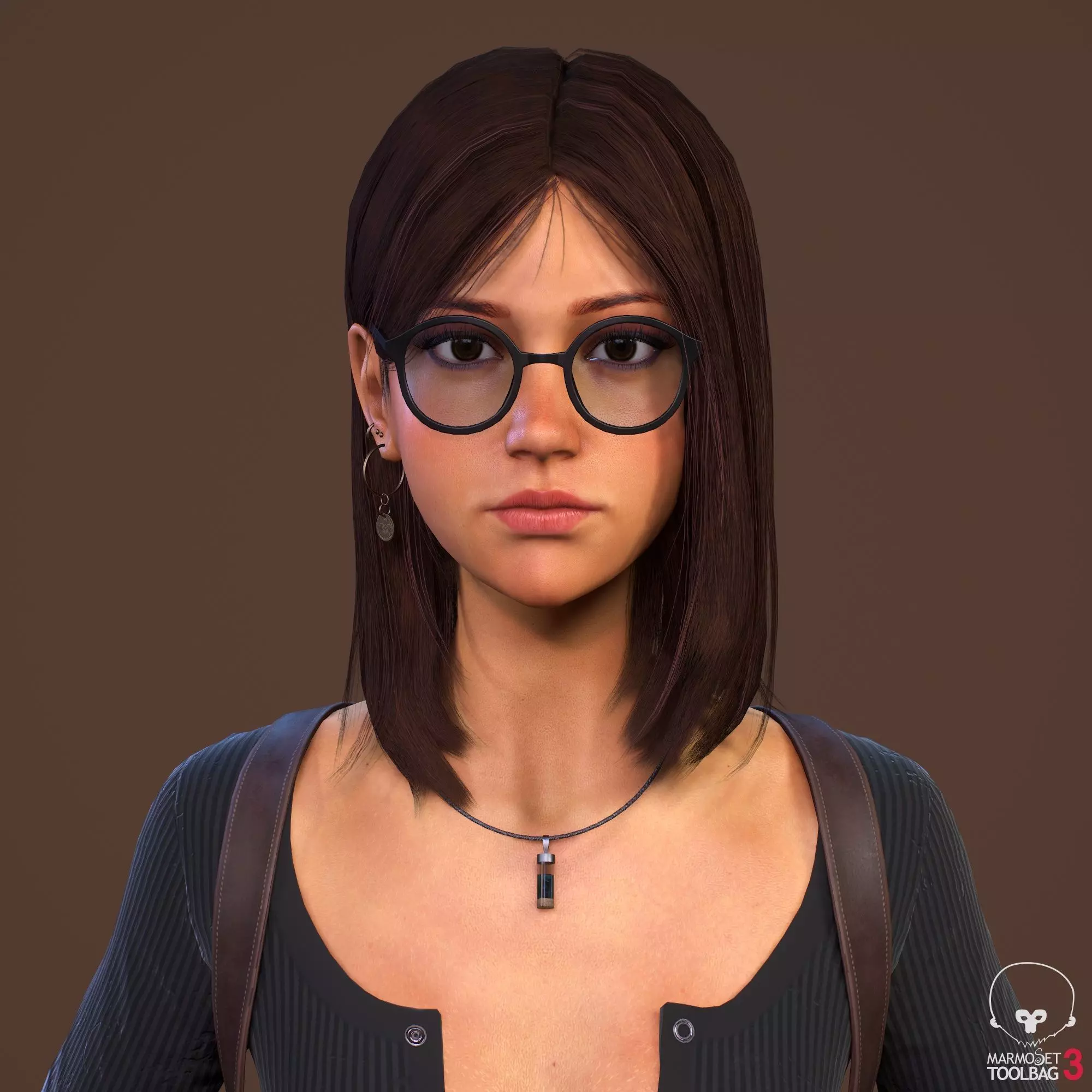 Teenage girl 3D model_0