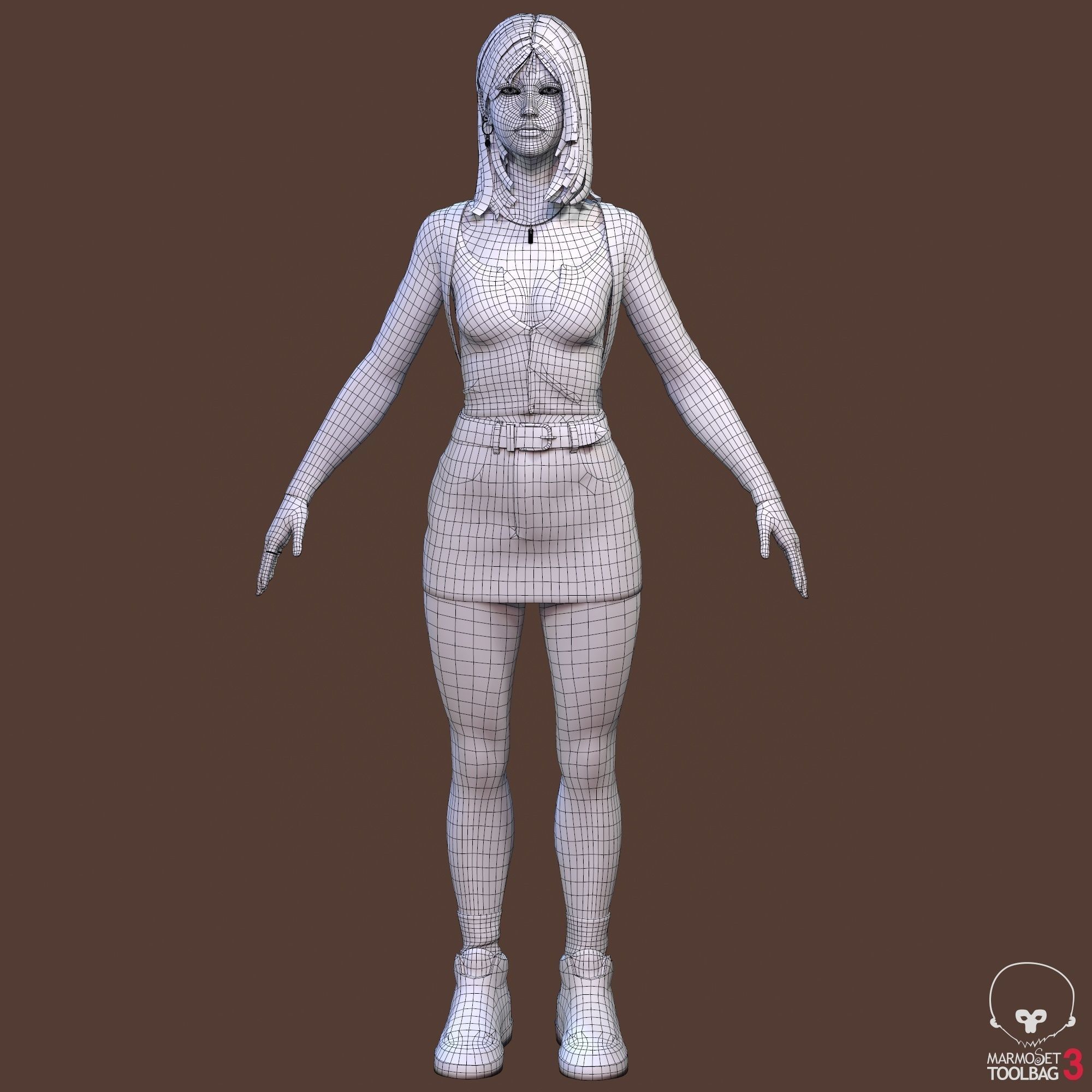 Teenage girl 3D model_39