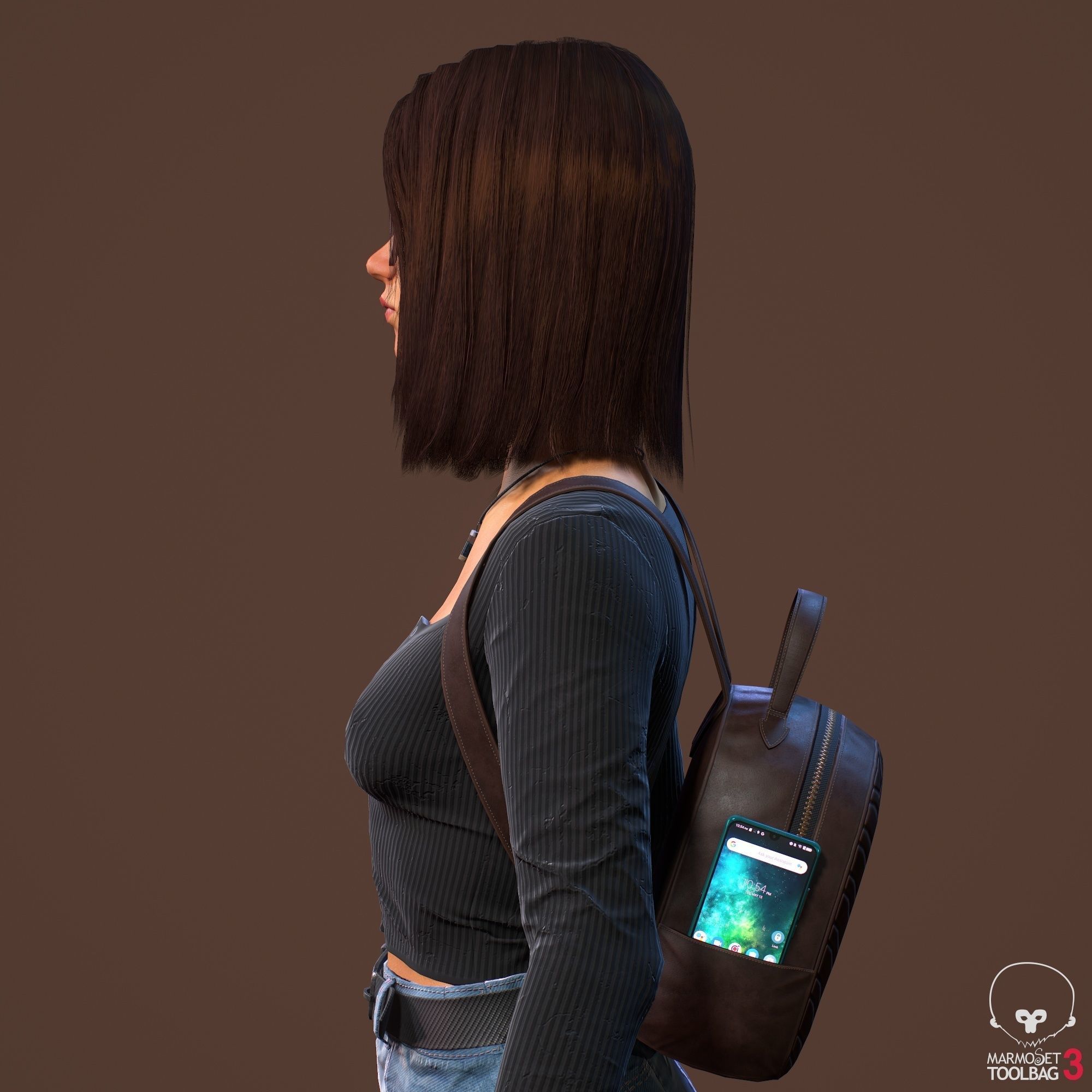 Teenage girl 3D model_7