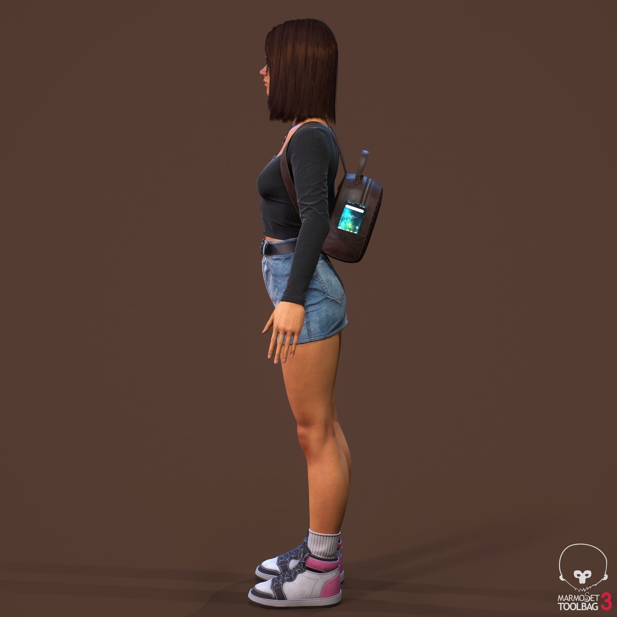 Teenage girl 3D model_19