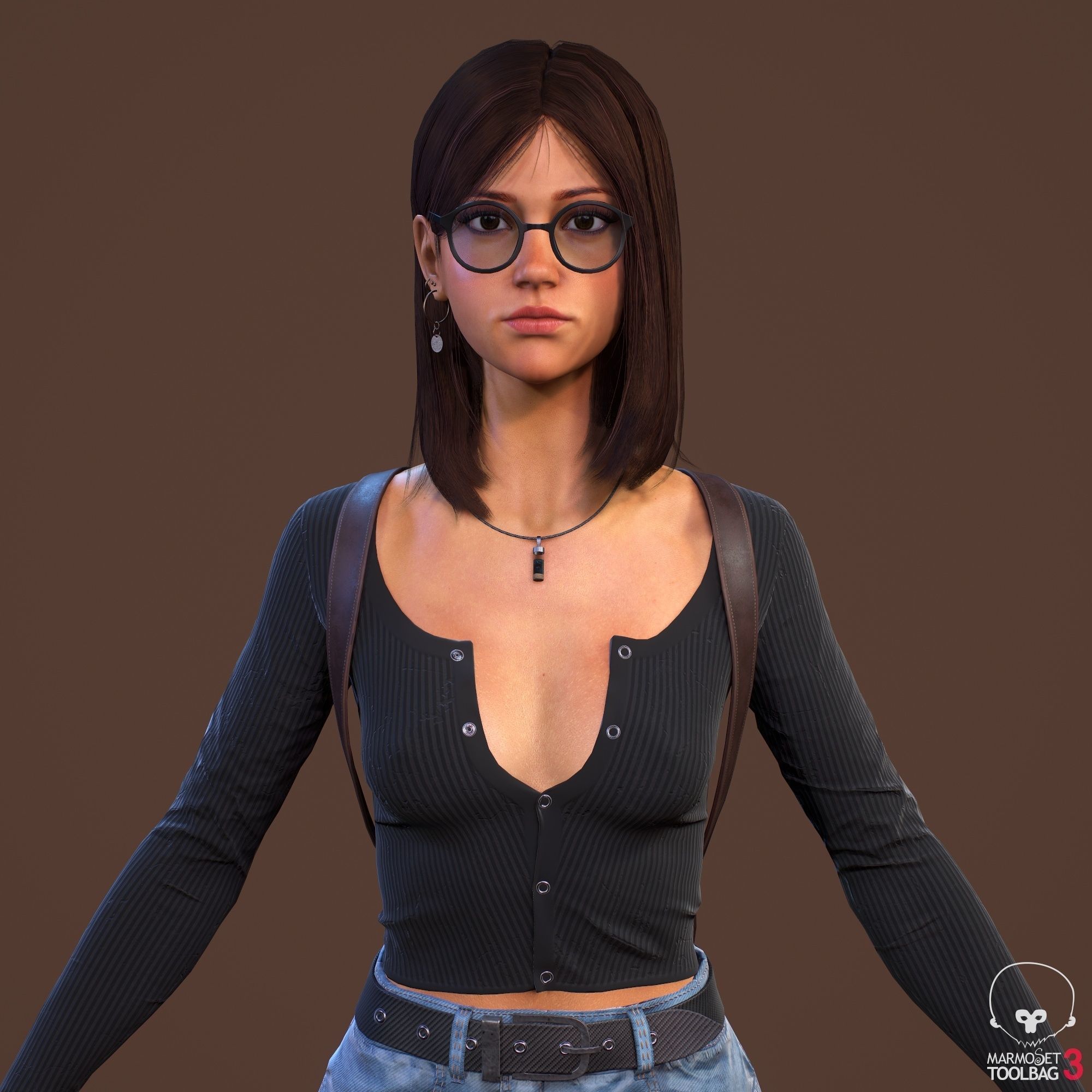 Teenage girl 3D model_5