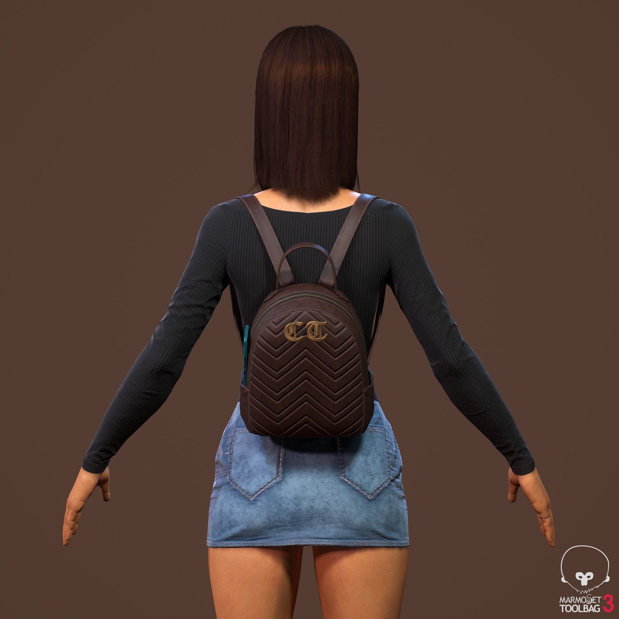 Teenage girl 3D model_14