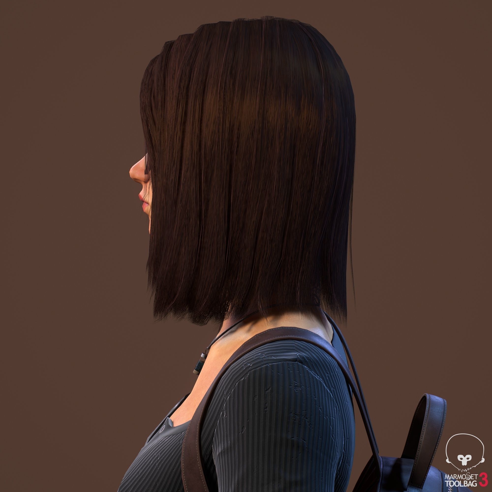 Teenage girl 3D model_2