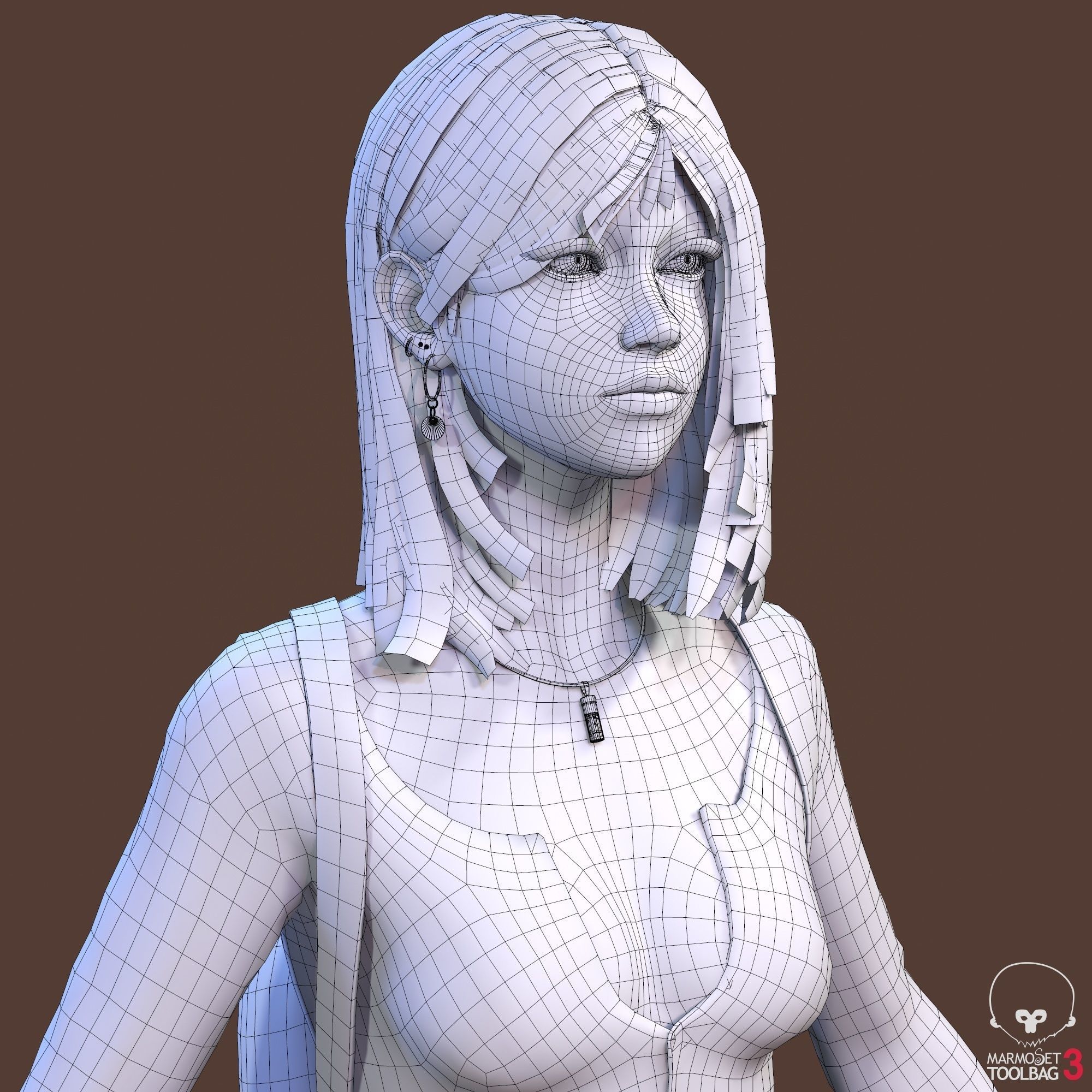 Teenage girl 3D model_42