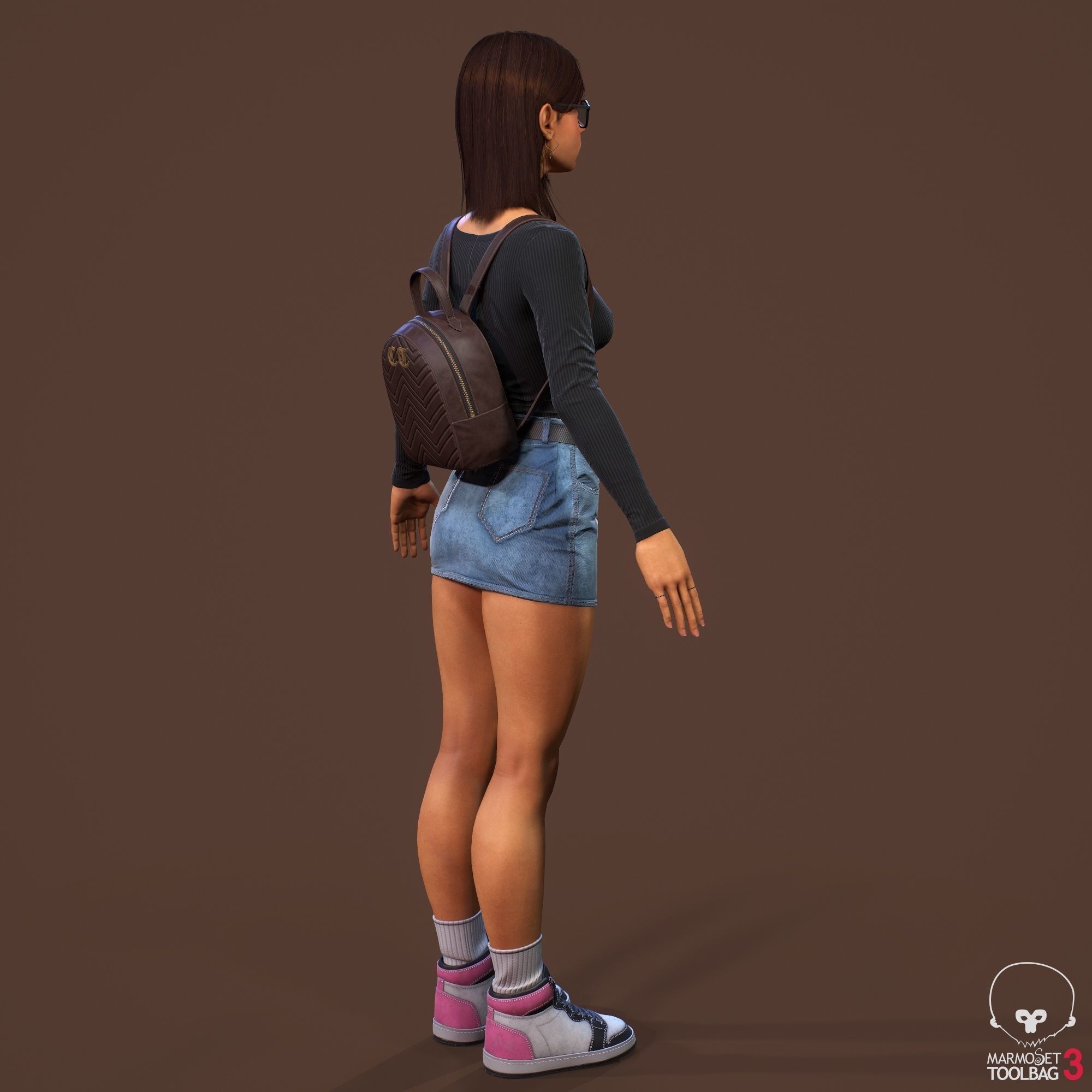 Teenage girl 3D model_22