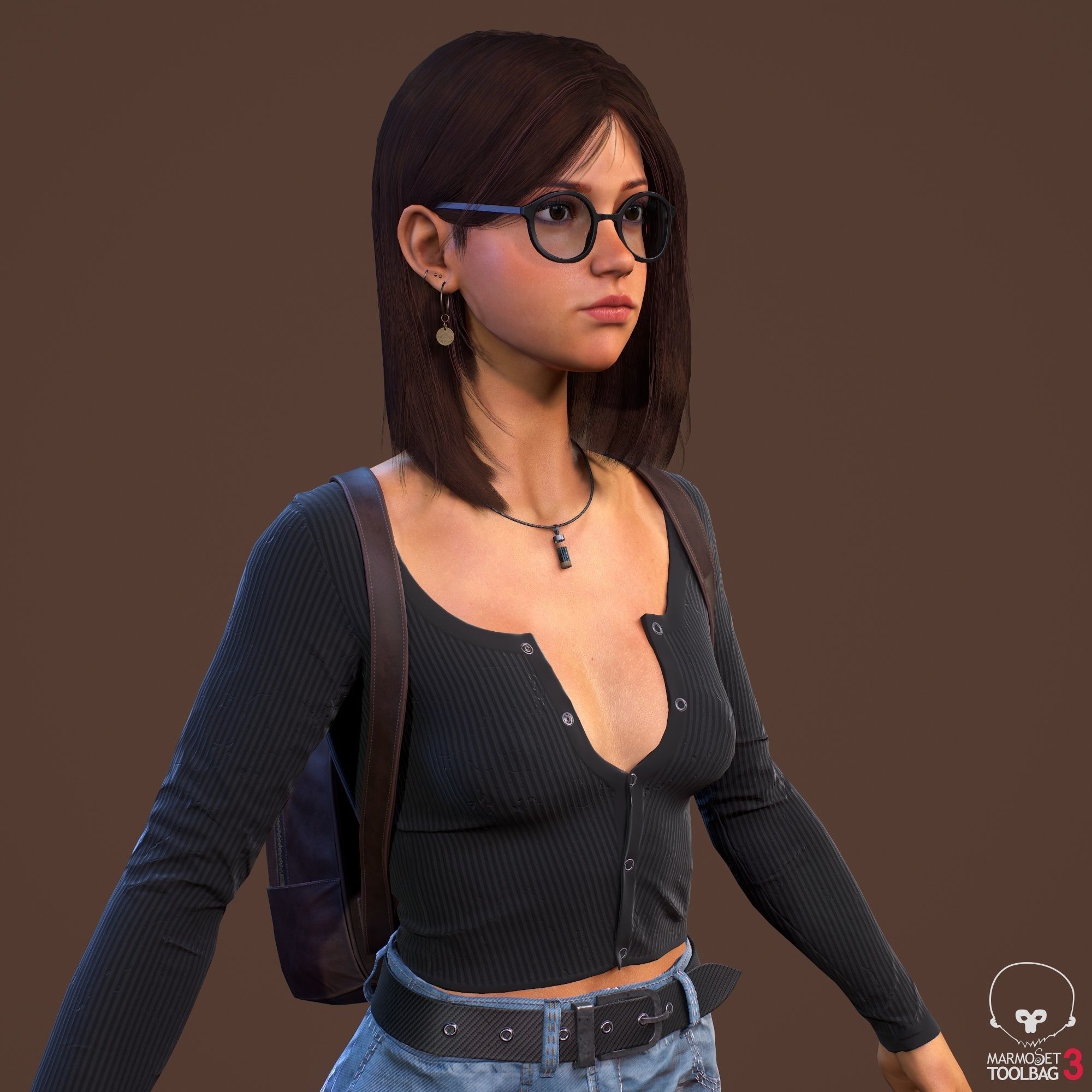 Teenage girl 3D model_10
