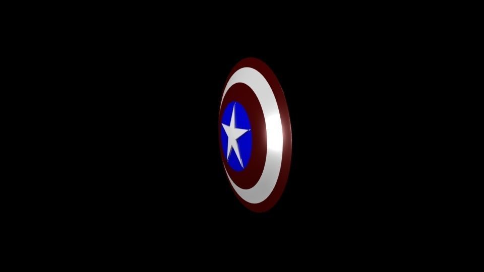 Captain America Shield Low-poly 3D model_3