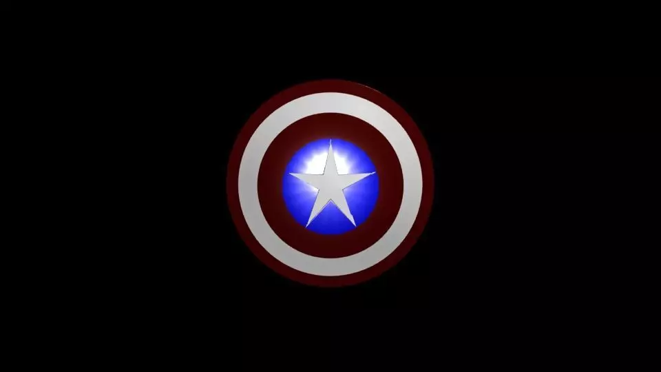 Captain America Shield Low-poly 3D model_0