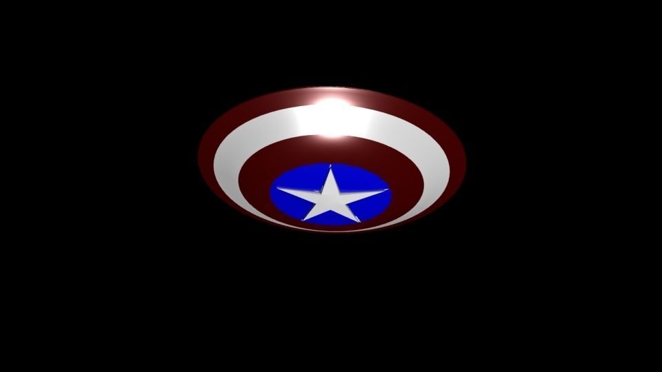 Captain America Shield Low-poly 3D model_5