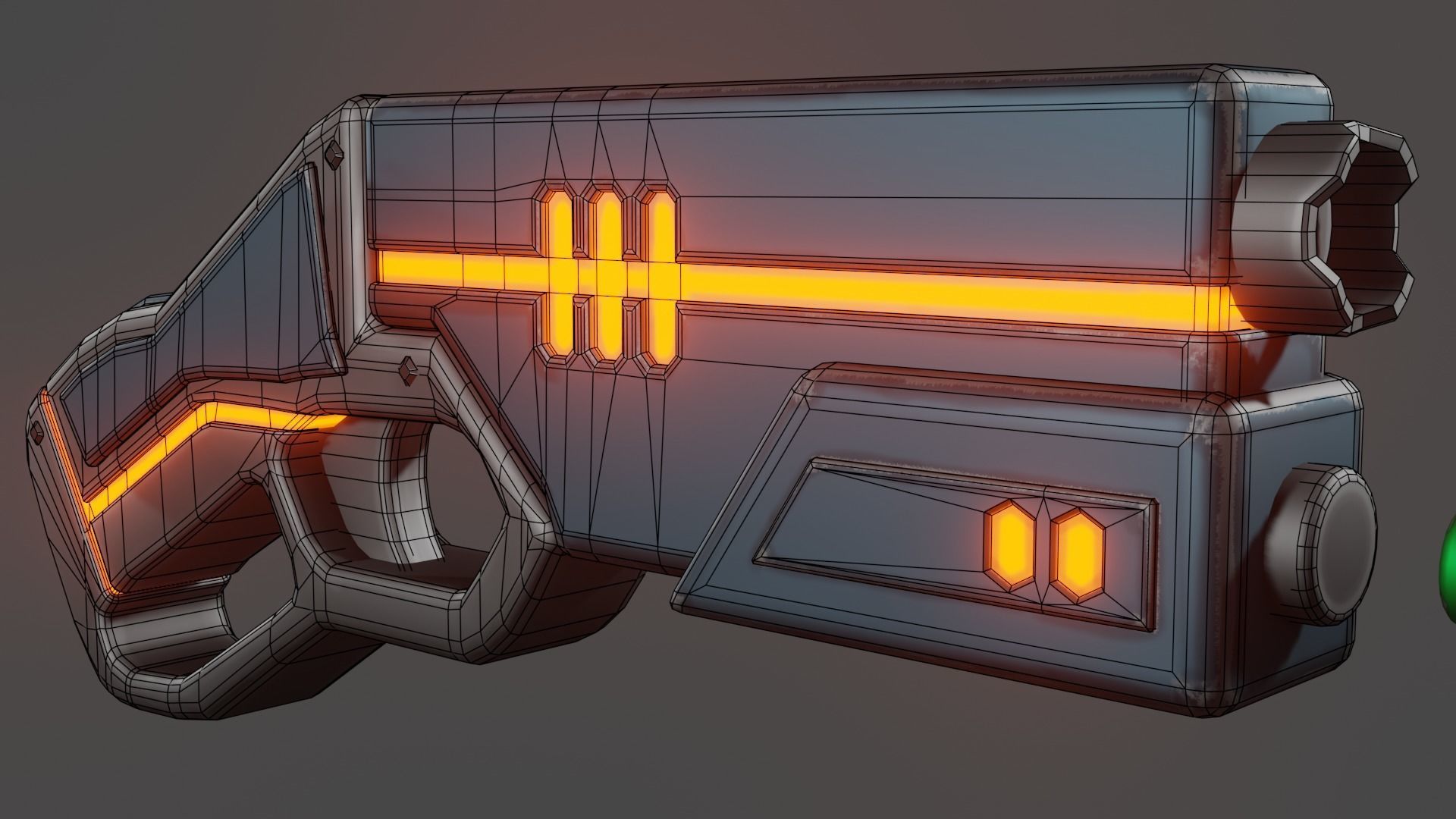 SCI-FI Sawed-off shotgun Low-poly 3D model_1
