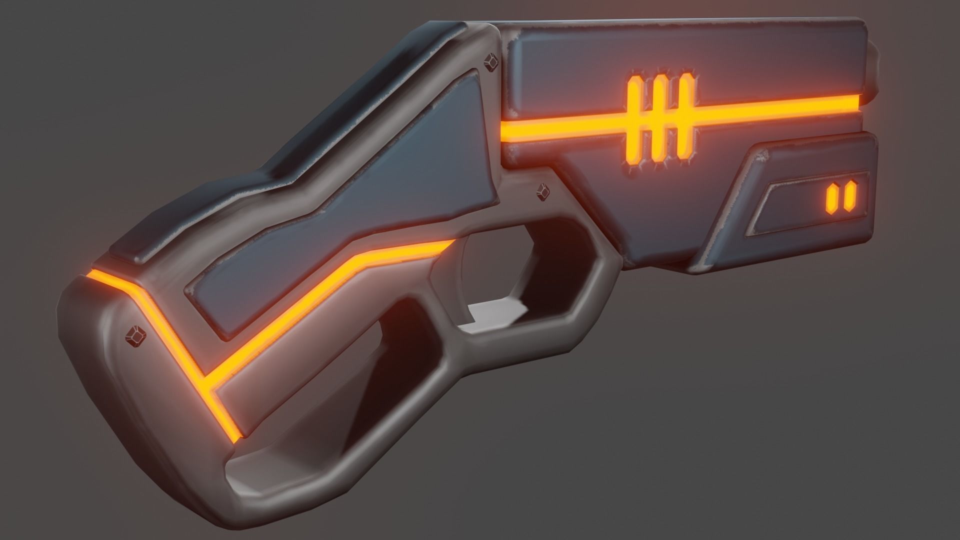 SCI-FI Sawed-off shotgun Low-poly 3D model_5