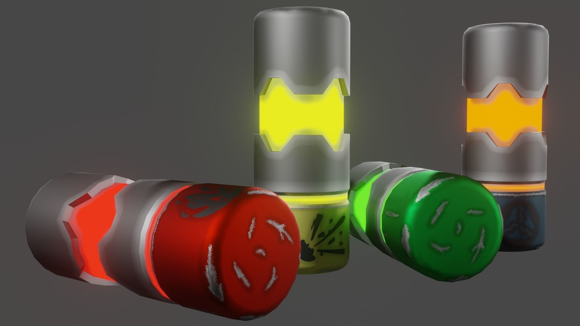 SCI-FI Sawed-off shotgun Low-poly 3D model_15