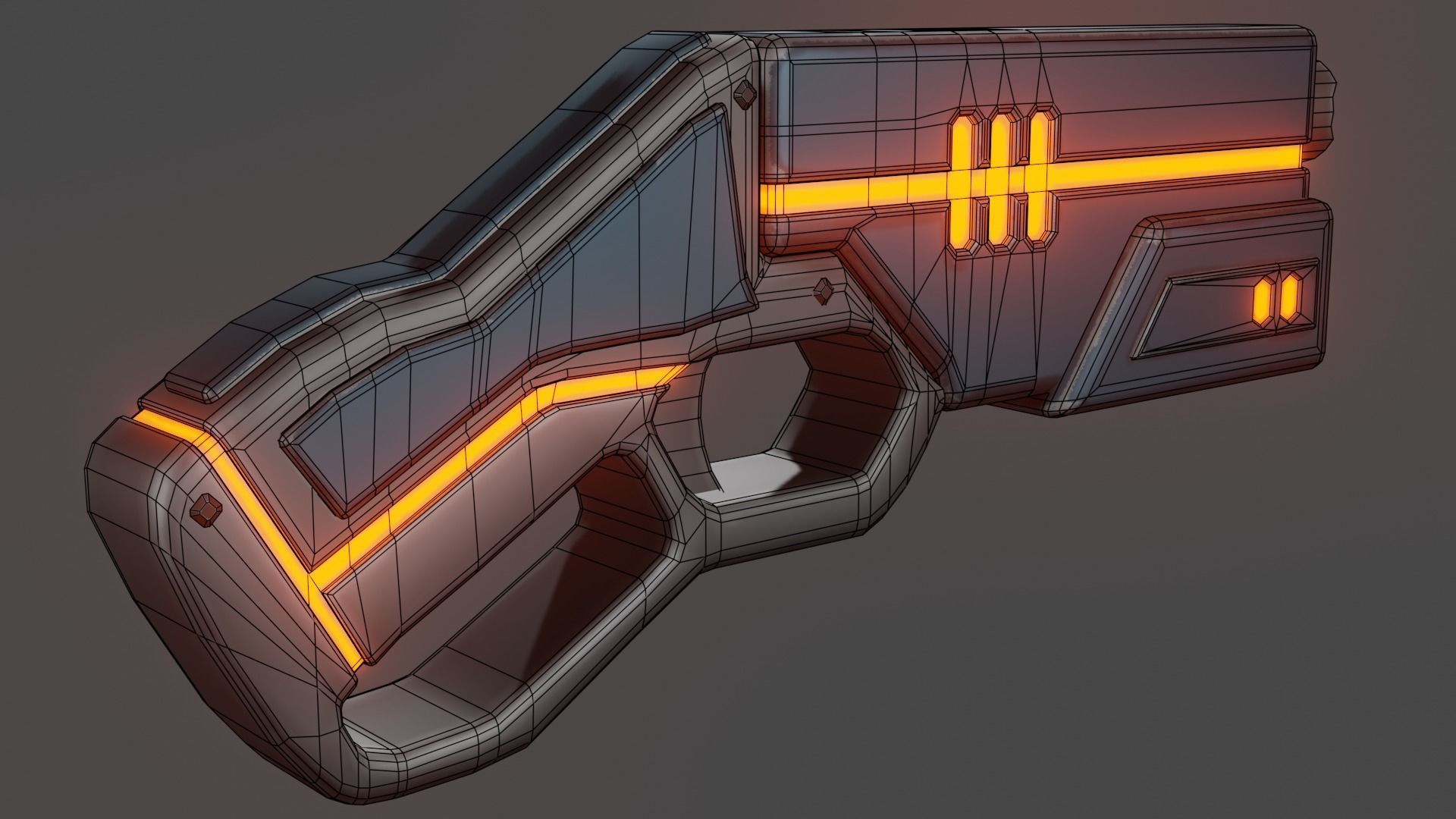 SCI-FI Sawed-off shotgun Low-poly 3D model_9
