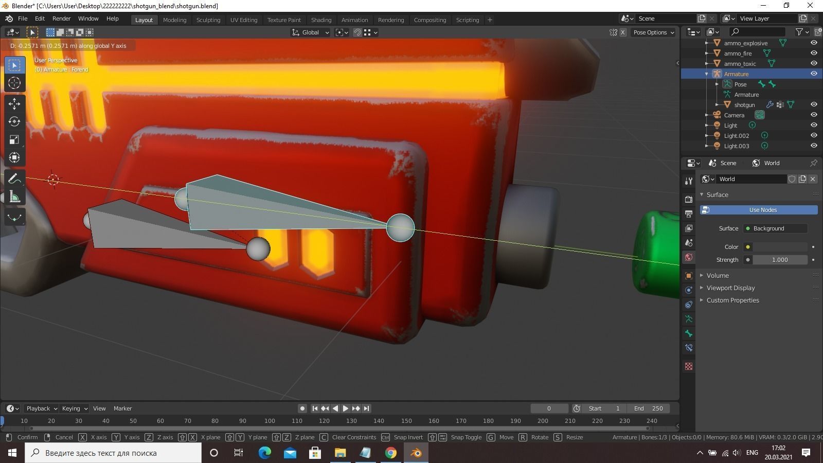 SCI-FI Sawed-off shotgun Low-poly 3D model_18