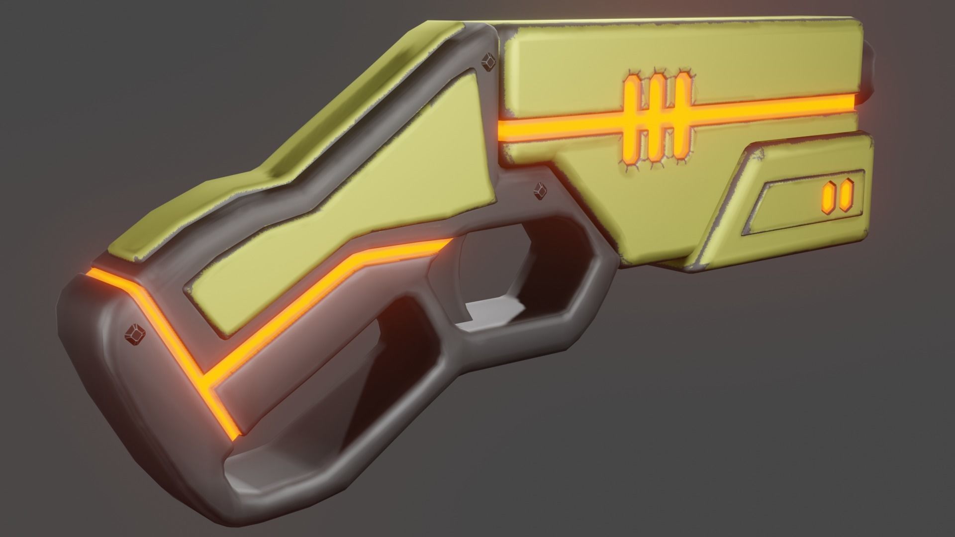 SCI-FI Sawed-off shotgun Low-poly 3D model_6