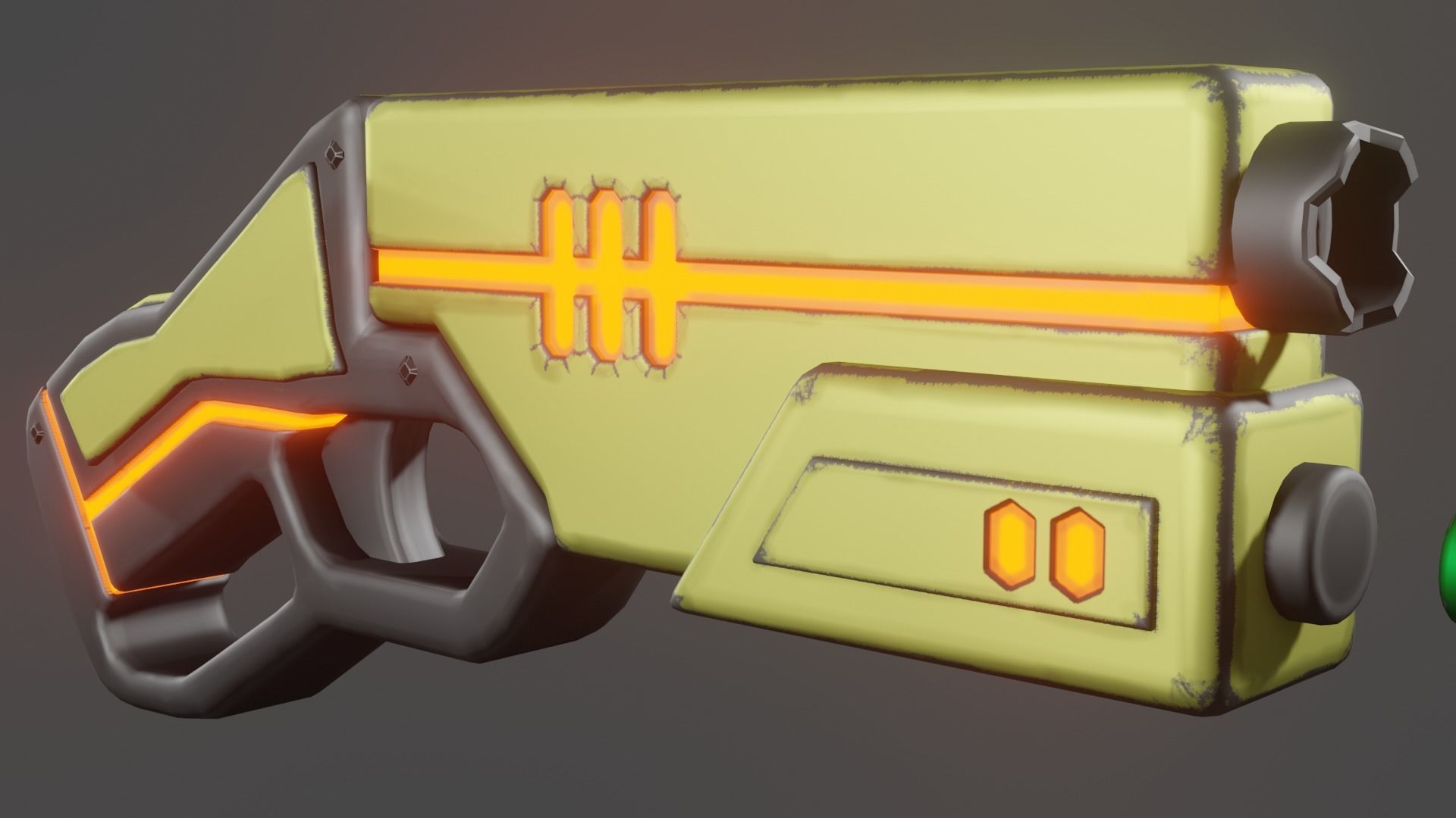 SCI-FI Sawed-off shotgun Low-poly 3D model_2
