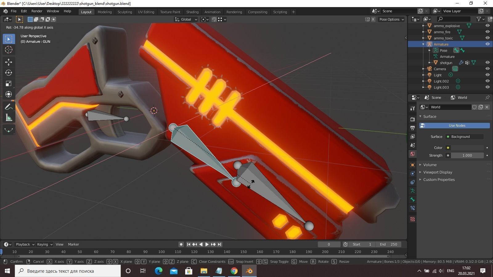 SCI-FI Sawed-off shotgun Low-poly 3D model_20