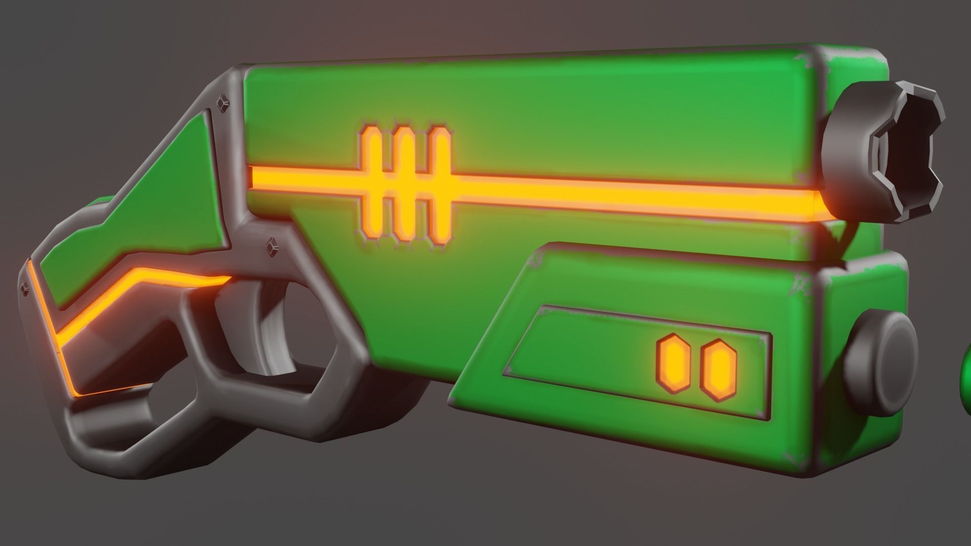SCI-FI Sawed-off shotgun Low-poly 3D model_3