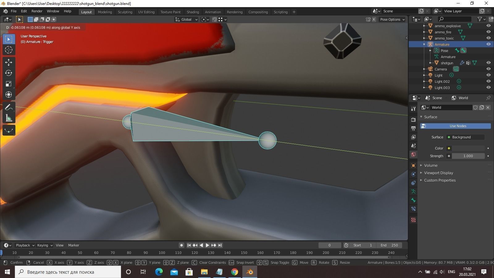 SCI-FI Sawed-off shotgun Low-poly 3D model_19