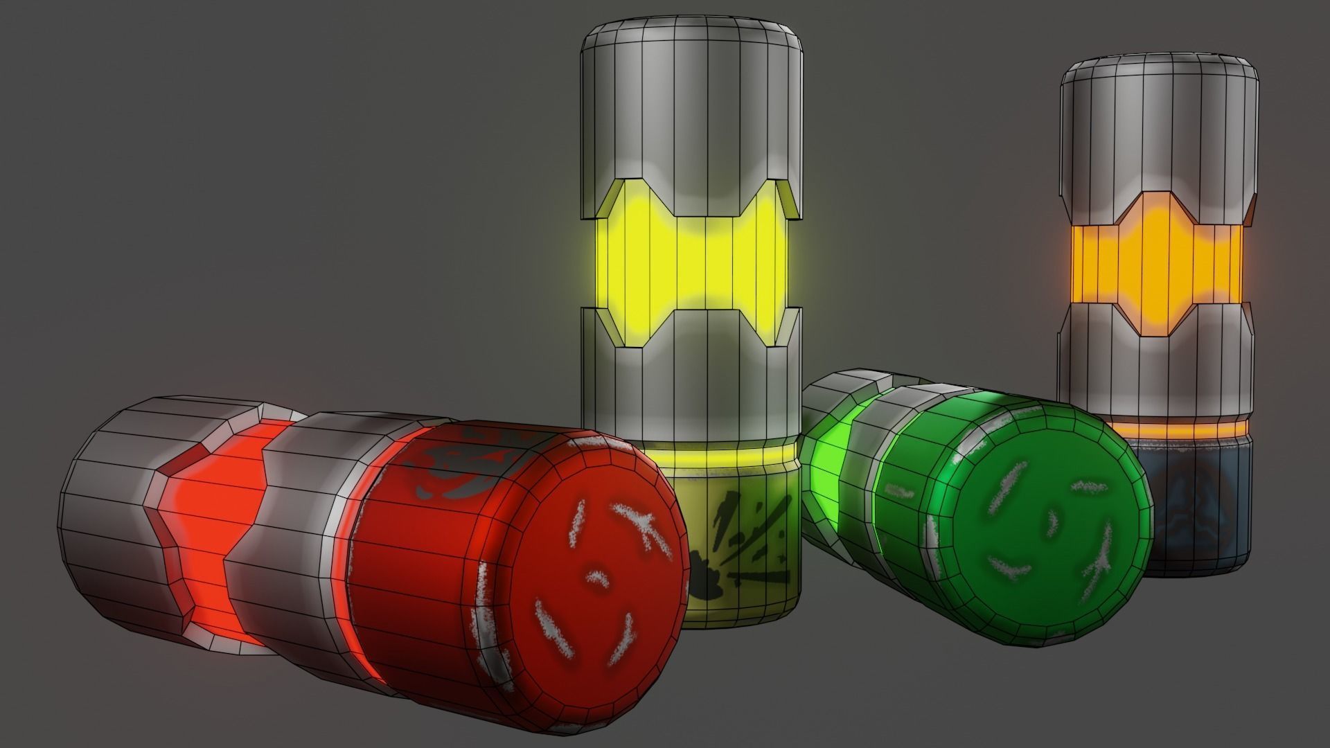 SCI-FI Sawed-off shotgun Low-poly 3D model_16