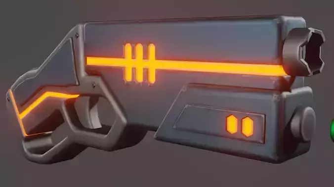 SCI-FI Sawed-off shotgun Low-poly 3D model