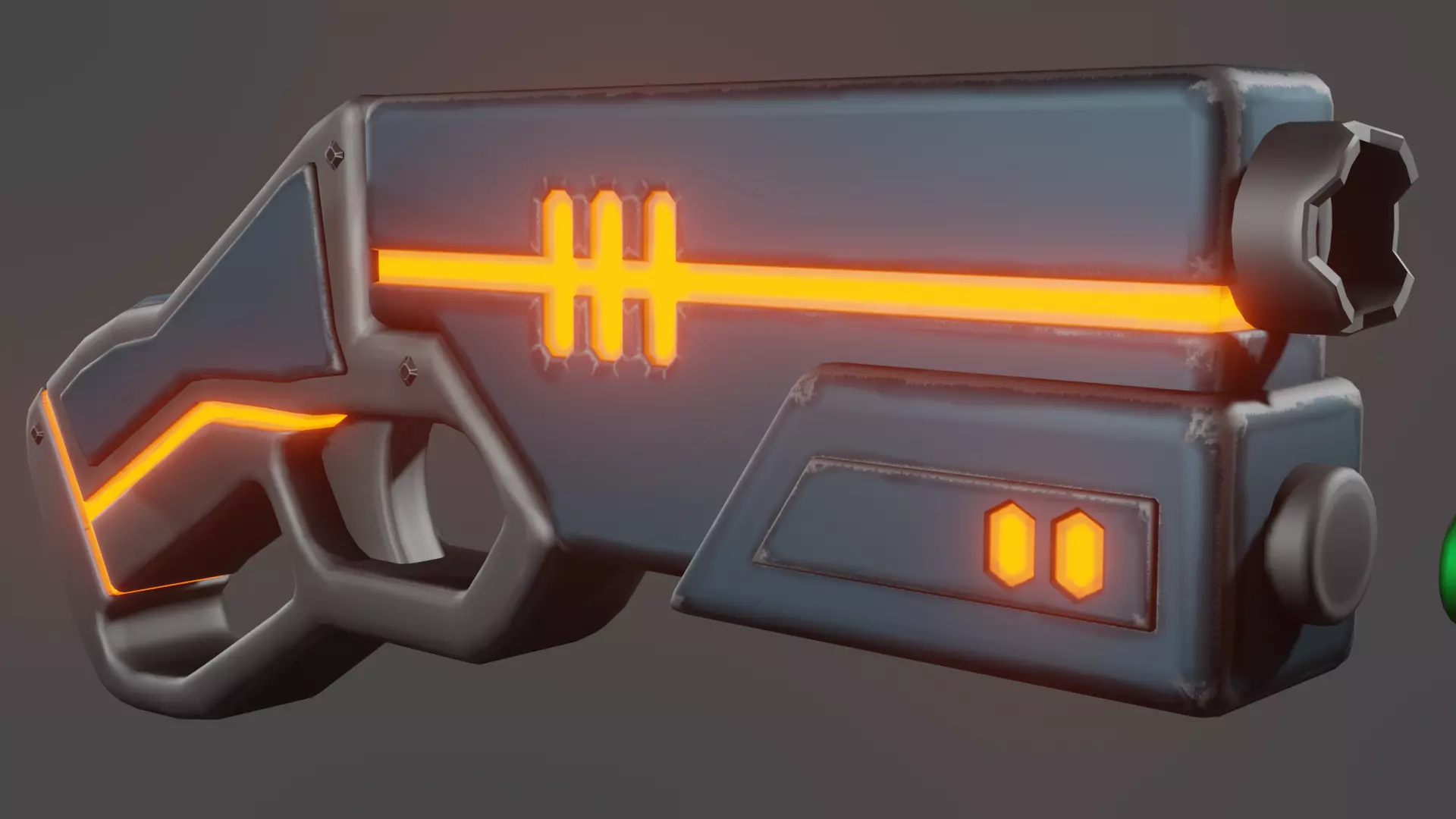 SCI-FI Sawed-off shotgun Low-poly 3D model_0