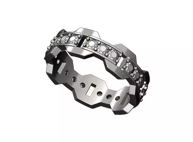 Diamond chamfered link band 