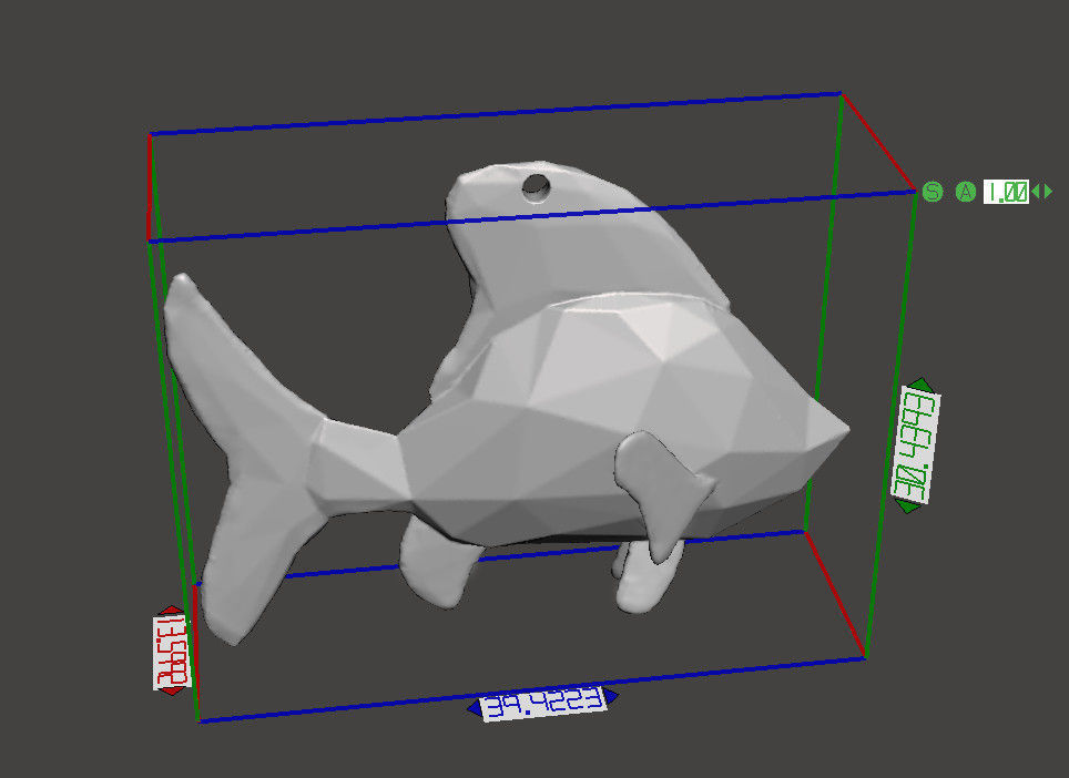 Sea Fish - Nautical Charm 3D Model - Faceted Printing Pendant 3D print model_4