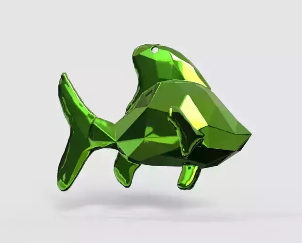 Sea Fish - Nautical Charm 3D Model - Faceted Printing Pendant 3D print model