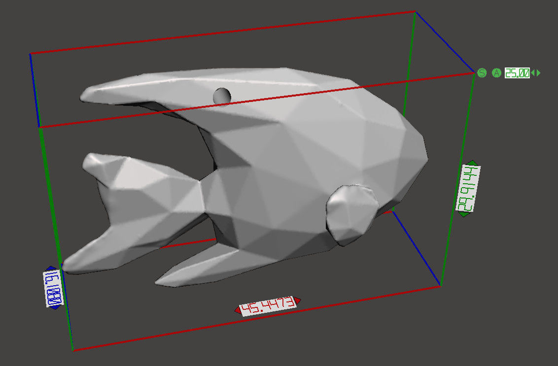 Angelfish - Ocean Charm 3D Model - Origami Printing Pendant 3D print model_4