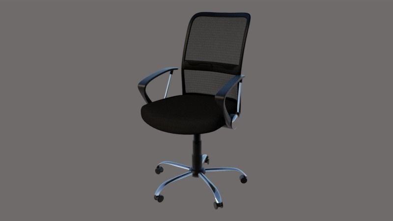 Silla de Oficina Operativa SO 004 Ergonomica Low-poly 3D model_1