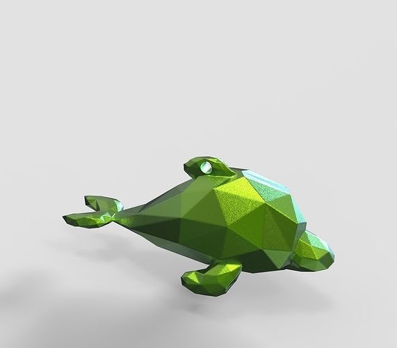 Dolphin - Ocean Charm 3D Model - Triangle Printing Pendant 3D print model