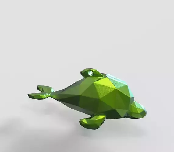 Dolphin - Ocean Charm 3D Model - Triangle Printing Pendant 3D print model