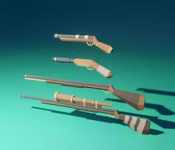 pirate weapon pack Low-poly 3D model