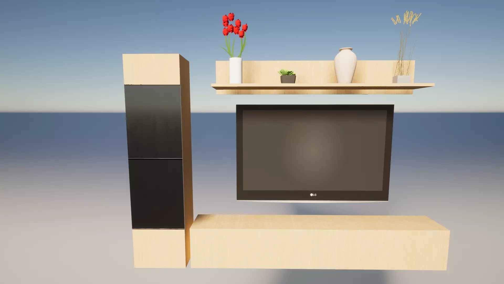 Living Room Wall Furniture Free low-poly 3D model