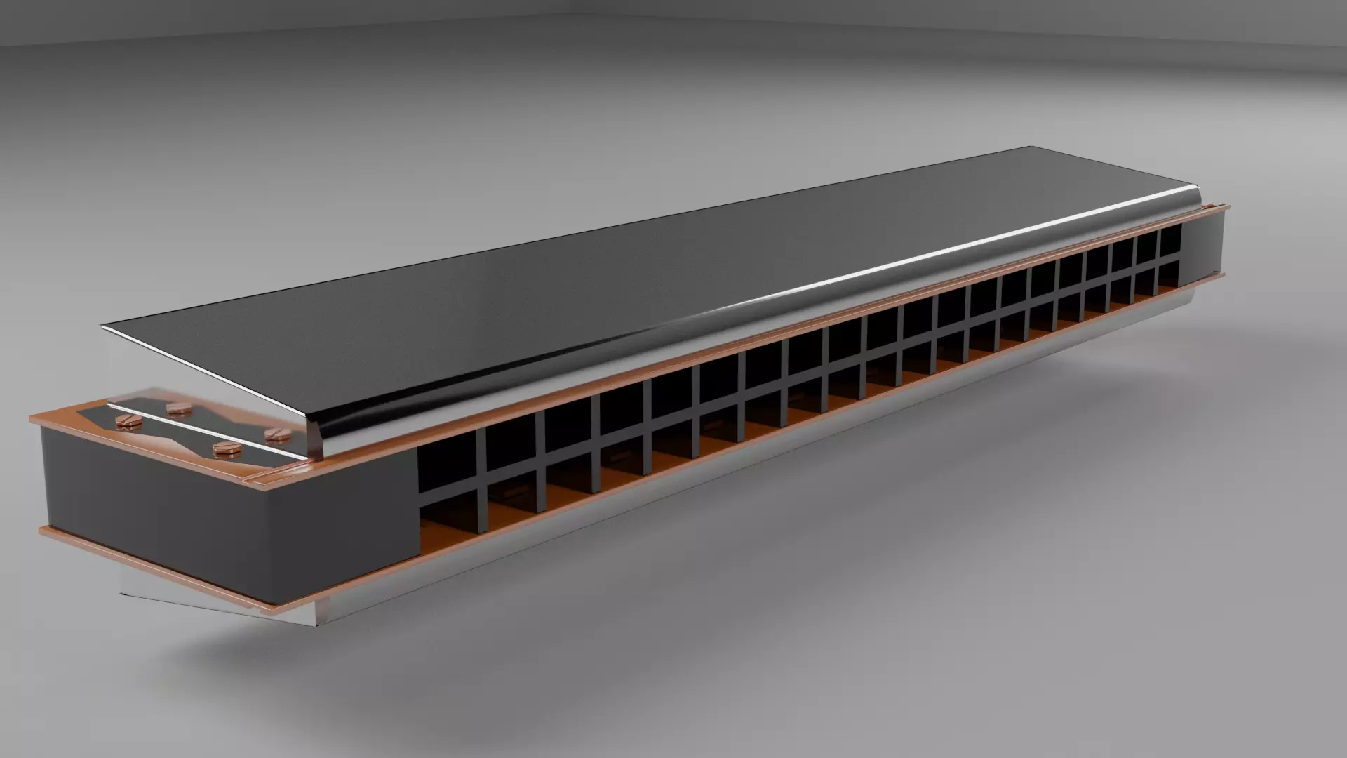 Harmonica Musical Instrument Free 3D model